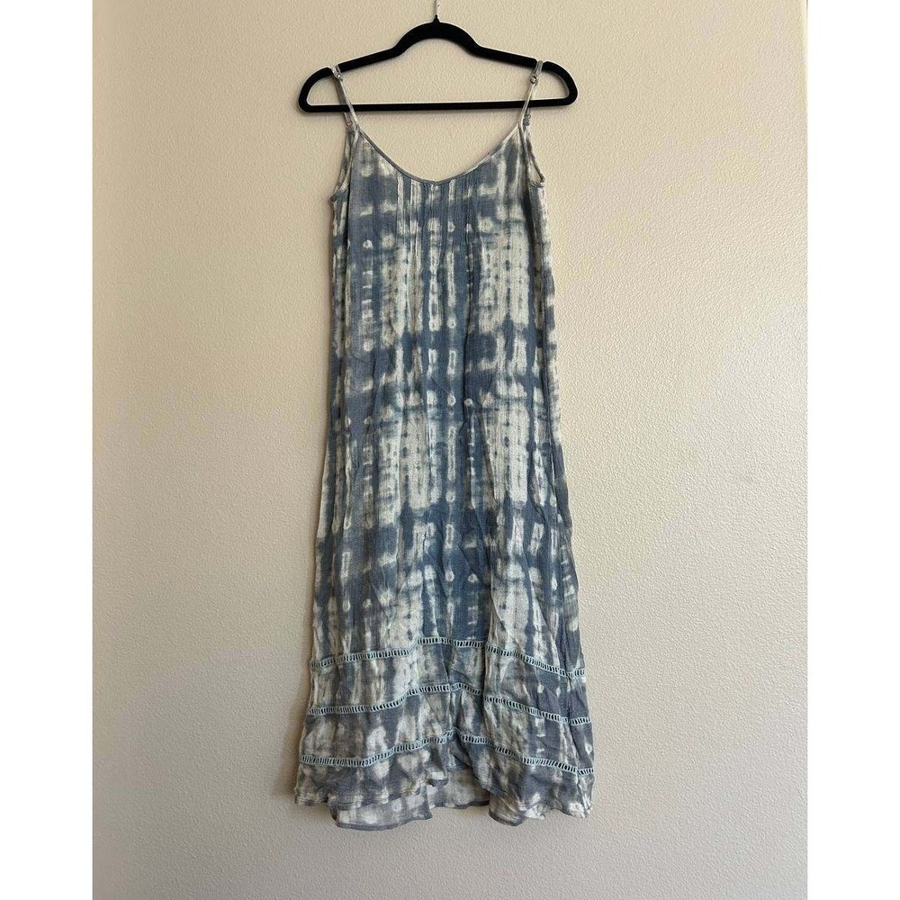 Billabong Blue Tie Dye Slip Sundress S Boho Beach Resortwear Crochet Clean Girl